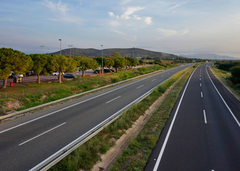 Empty highway in Spain.