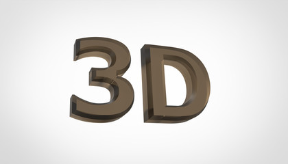 3D font in white background