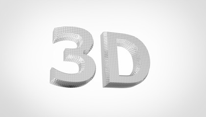 3D font in white background