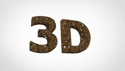 3D font in white background