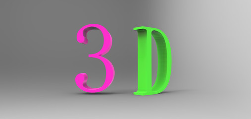 3D font in gray background
