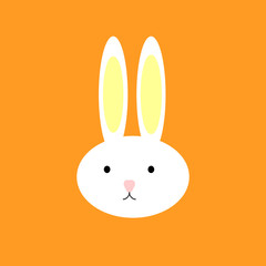 Rabbit icon, graphic design template, Easter bunny sign, app icon, vector illustration