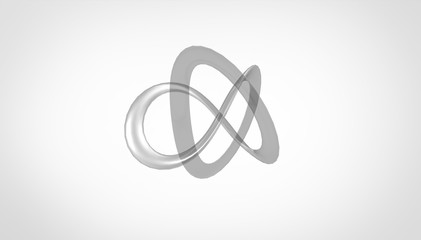 3D torus knot in gray background
