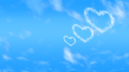 heart symbol in clouds