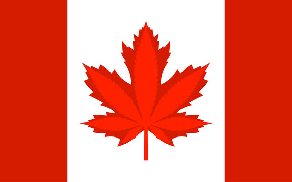 Legalization Cannabis Hemp on Canada Flag. Vector