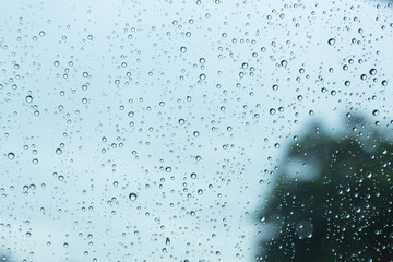 water rain drop on glass window