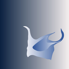 abstract sapphire blue gradient background with wavy blot