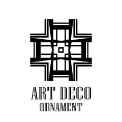 Geometric ornamental retro vintage deco art logo for design and decoration. Vintage retro ornamental art deco design. Retro art for beautiful design.