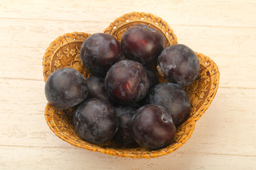 Ripe fresh plums