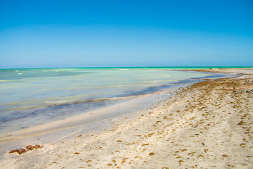 A view of Praia do Sossego (Sossego beach) on Itamaraca island (Pernambuco, Brazil)