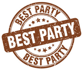 best party brown grunge round vintage rubber stamp