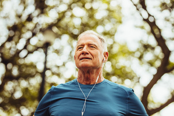 Portrait of a senior man in fitness wear