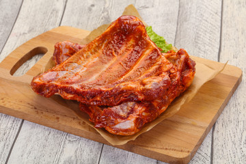 Raw marinated pork ribs