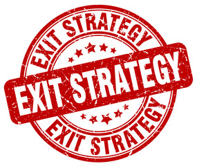 exit strategy red grunge stamp