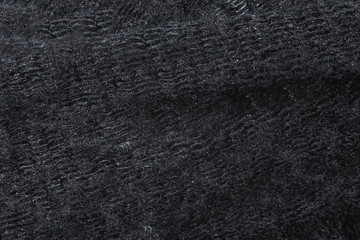 texture of black woolen fabric