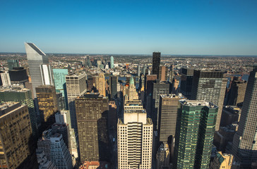 New York City. Wonderful panoramic aerial view of Manhattan Midtown Skyscrapers.