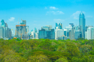 Obraz premium Bangkok skyline in the evening