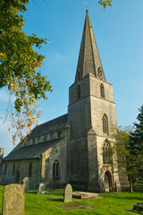 Fototapeta na wymiar All Saints Church, Bisley, Cotswolds, Gloucestershire, UK