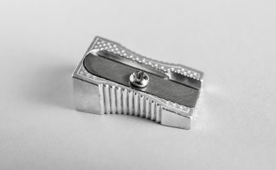 Pencil sharpener on light background