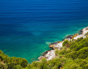Albanian View, landscape of shoreline and Adriatic Sea.
