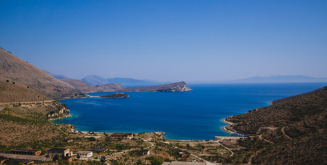 Fototapeta premium Albanian View, landscape of shoreline and Adriatic Sea.