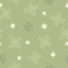 Vector Oxalis Leaves in pastel green seamless pattern background. Perfect for fabric, scrapbooking and wallpaper projects.
