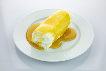 honey & cream isolated on white backgroud