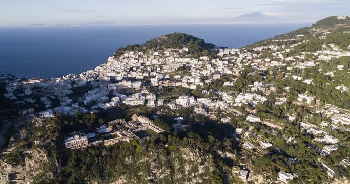 Capri, Italy - Drone Shot of the Island
