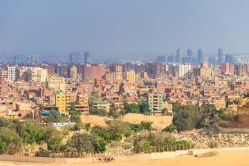 View of Cairo city, capital of Egypt from the Giza plateau