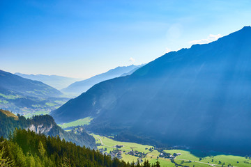Fototapeta premium Valley of Krimml in Austria, next to Krimmler Waterfalls
