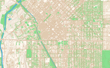 Denver Colorado printable map excerpt