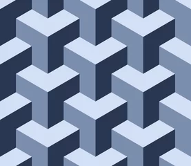 Blackout roller blinds 3D Seamless geometric isometric pattern. 3D illusion.