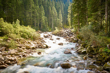 Krimml River in Salzburg Land in Austria