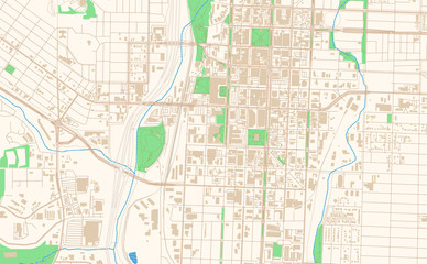 Colorado Springs Colorado printable map excerpt
