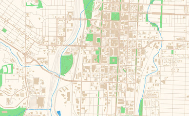 Colorado Springs Colorado printable map excerpt