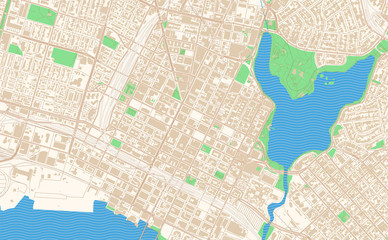 Naklejka premium Oakland California printable map excerpt