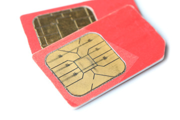 Sim cards on white background