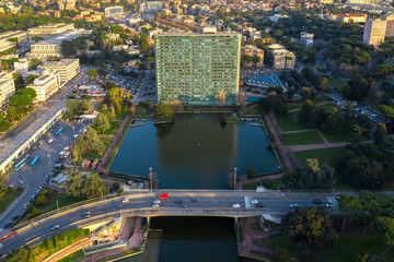 Aerial view of the modern EUR district in Rome, built for the Universal Exposition that should have...