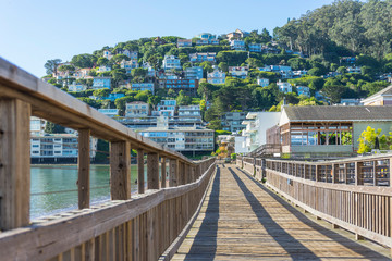wooden pier of Sausalito near San Francisco,CA 