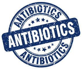 antibiotics blue grunge stamp
