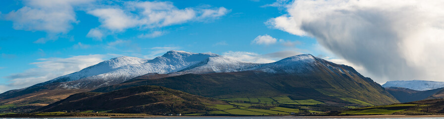 Scenic panorama landscape of the Dingle peninsula on the west coast of Ireland