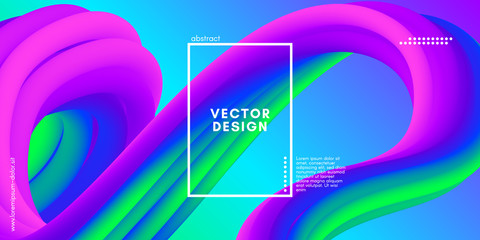 Modern 3d Background. Colorful Wave Abstract Liquid Shape.