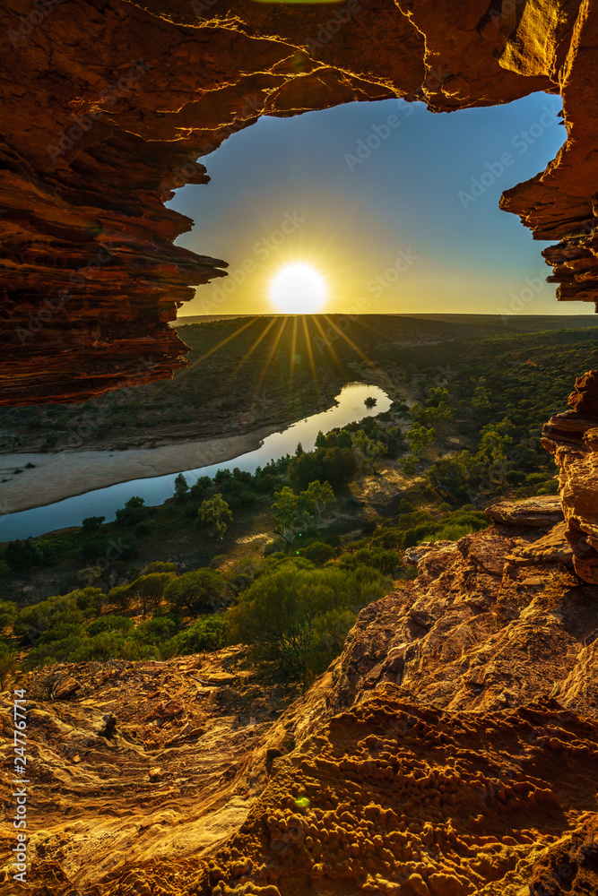 Wall mural sunrise at natures window in kalbarri national park, western australia 20