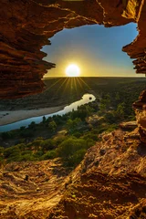 Fotobehang Bruin sunrise at natures window in kalbarri national park, western australia 20  © Christian B.