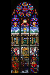 Eucharistic Congress, Stained glass in Votiv Kirche (The Votive Church) in Vienna, Austria