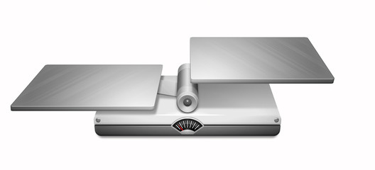 Scale / White / Left plate down / White background