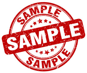 sample red grunge round vintage rubber stamp