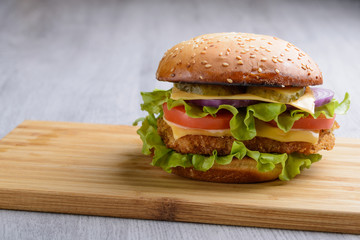 Burger with chicken without sauce