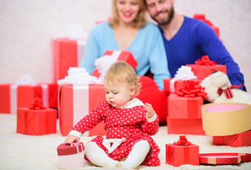 Lovely family cute daughter. Love and happiness. Family values. Parenthood awarded with love. All we need is love. Family love concept. Couple in love with baby toddler celebrate anniversary