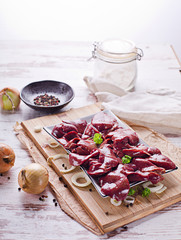 Raw chicken liver for cooking